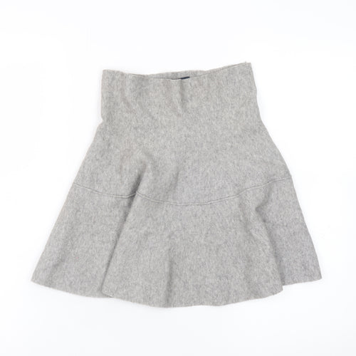 Zara Women Grey Wool Knit A-Line Skirt Size S