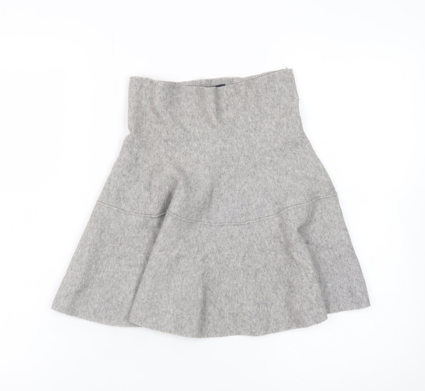 Zara Women Grey Wool Knit A-Line Skirt Size S