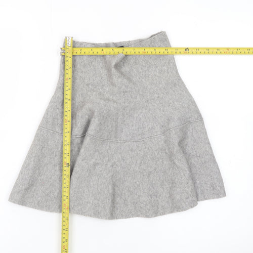Zara Women Grey Wool Knit A-Line Skirt Size S