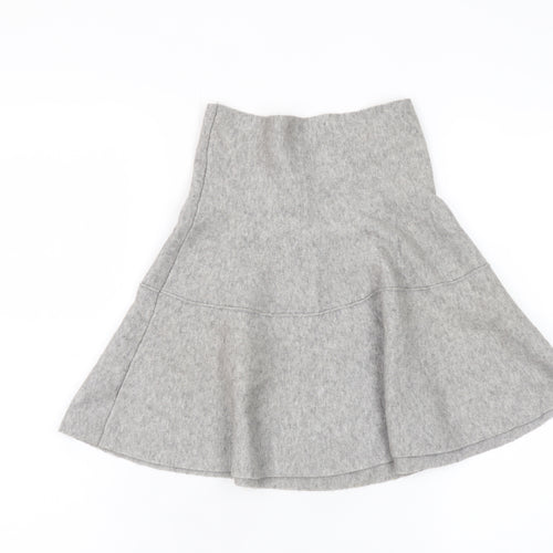 Zara Women Grey Wool Knit A-Line Skirt Size S