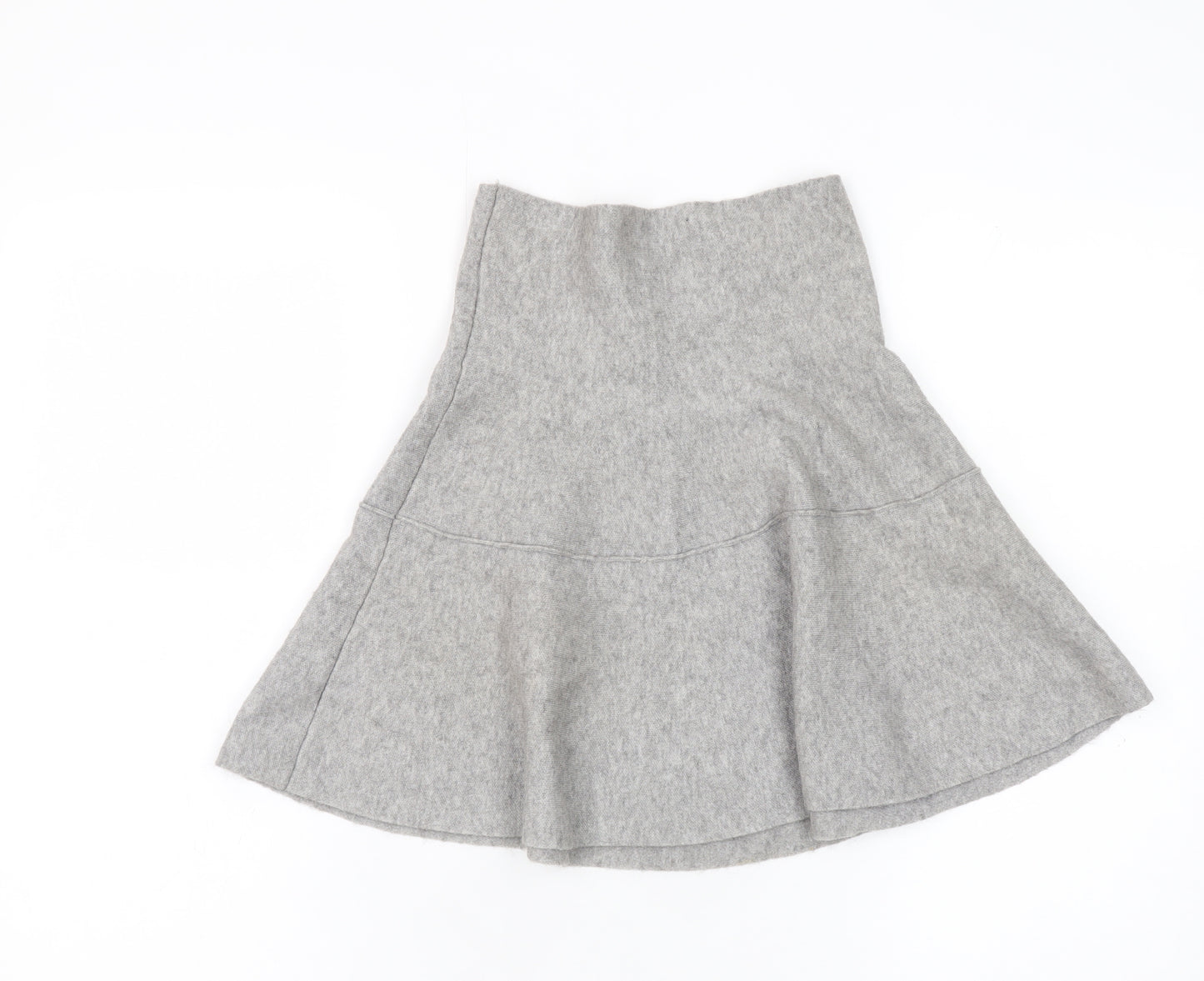 Zara Women Grey Wool Knit A-Line Skirt Size S