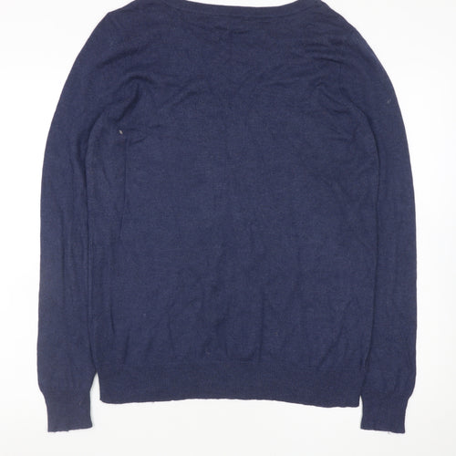 Marks and Spencer Women's Blue Dog Pullover Jumper Size 14