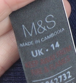 Marks and Spencer Women's Blue Dog Pullover Jumper Size 14