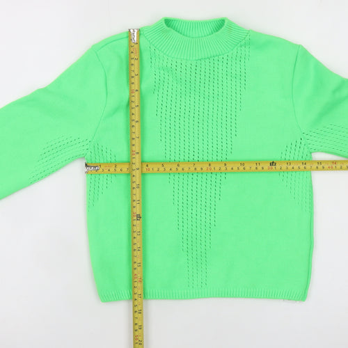 Collusion Women's Green Mock Neck Knit Pullover Jumper Size 10