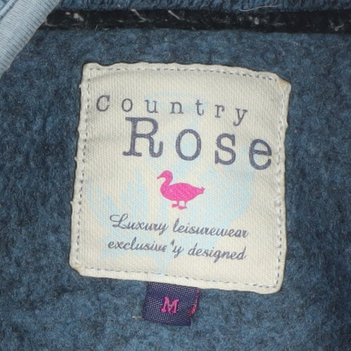 Country Rose Women Blue Henley Pullover Sweatshirt Size M Polyester