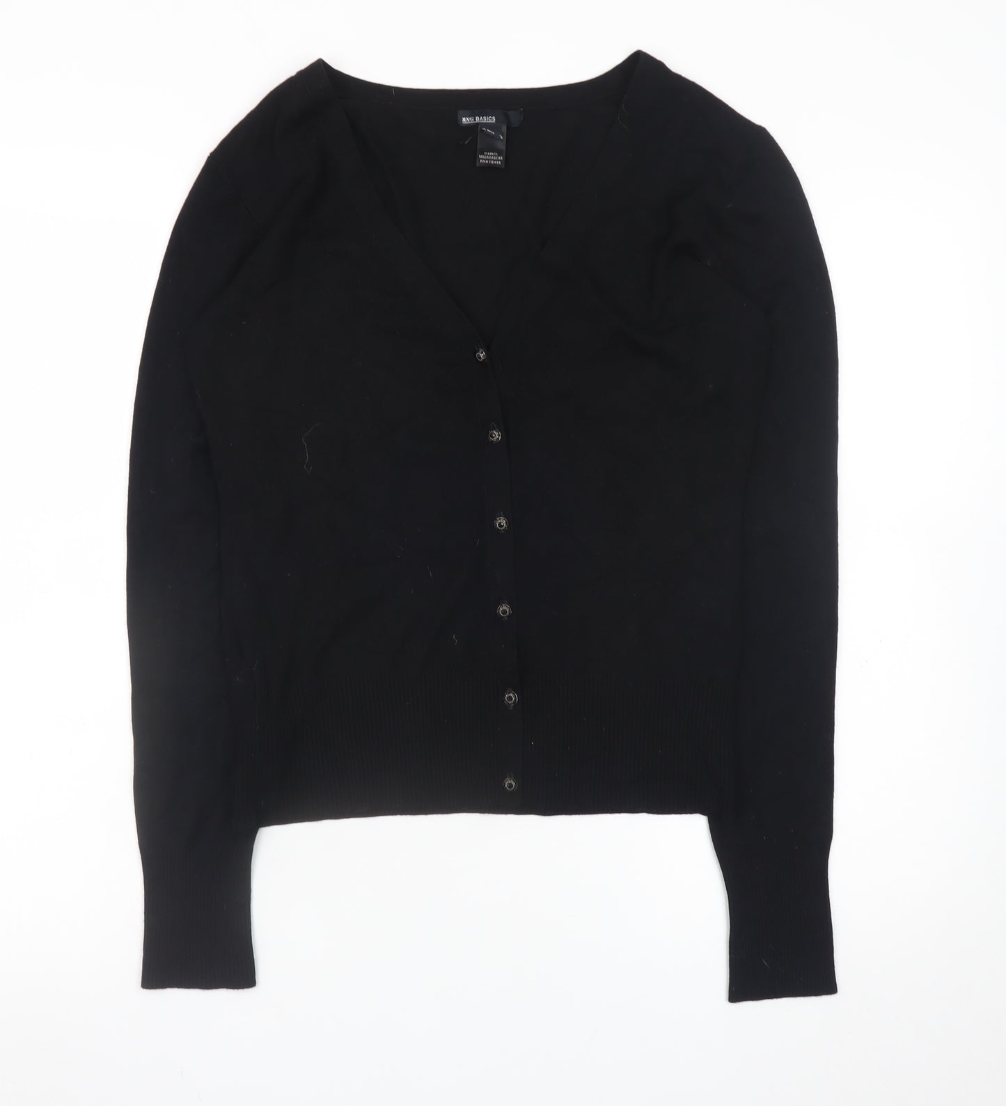 MNG Basics Women's Black V-Neck Button Cardigan Size 14