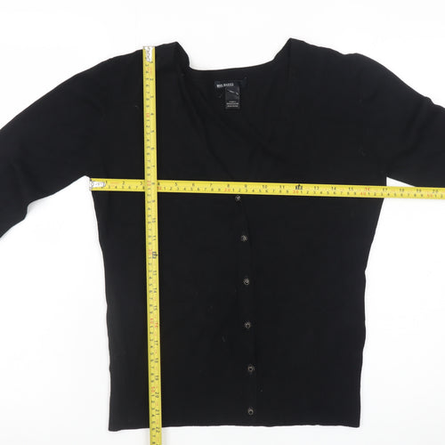 MNG Basics Women's Black V-Neck Button Cardigan Size 14