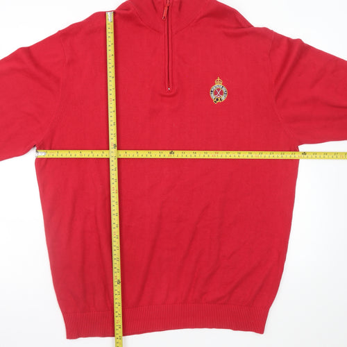 Murray Golf Men's Red 2XL Cotton 1/2 Zip High Neck Jumper