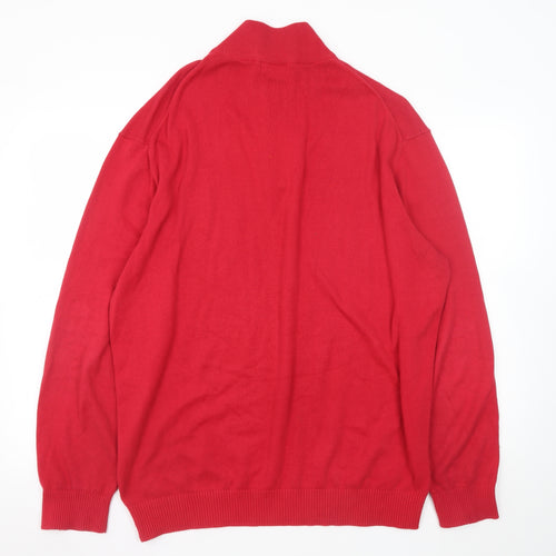 Murray Golf Men's Red 2XL Cotton 1/2 Zip High Neck Jumper