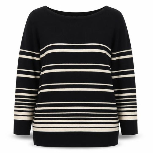 Marks and Spencer Women’s Black Striped Wool Blend Jumper UK 22