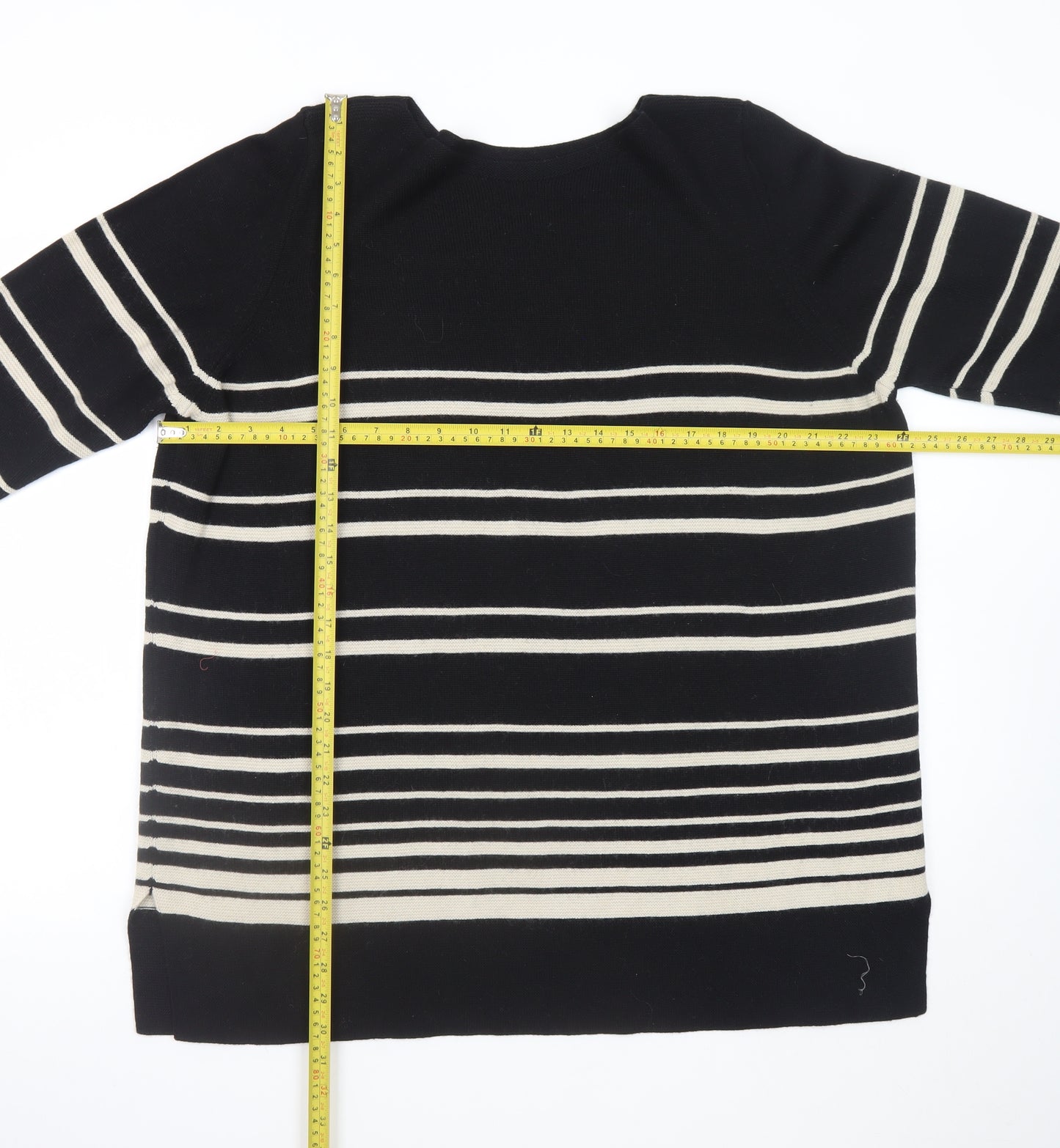 Marks and Spencer Women’s Black Striped Wool Blend Jumper UK 22