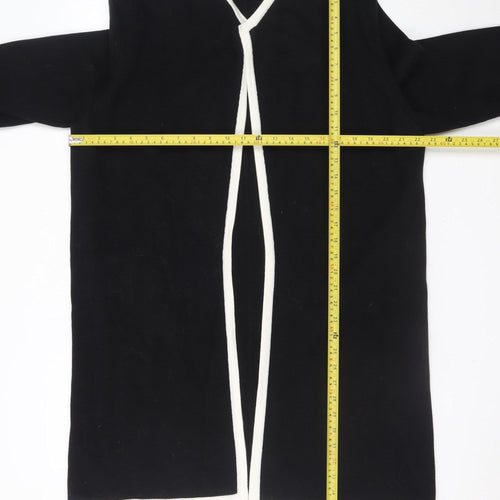 Viyella Women's Black Wool Cotton Long Sleeve Open Cardigan XL