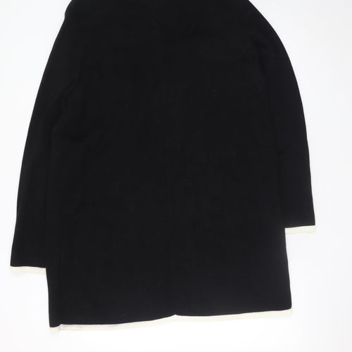 Viyella Women's Black Wool Cotton Long Sleeve Open Cardigan XL