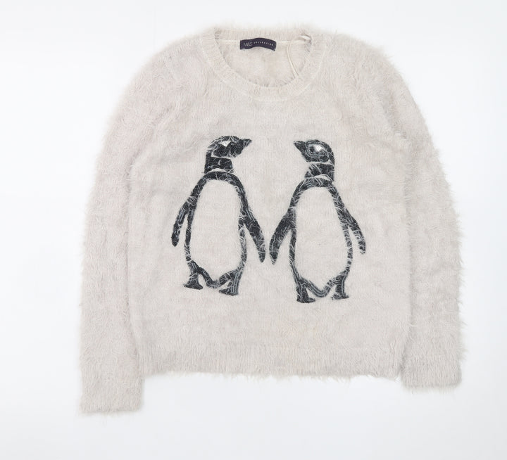 Marks and Spencer Womens Ivory Penguin Knit Jumper Size 8