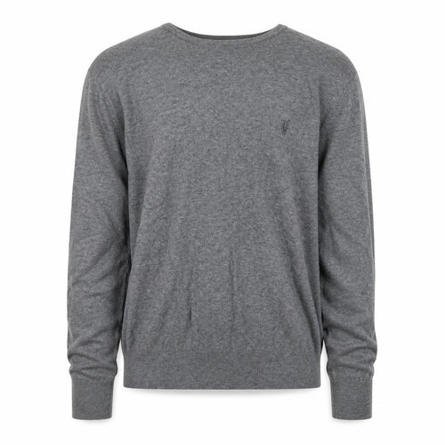 AllSaints Men's Grey Cotton Crew Neck Jumper Size M Slim Fit
