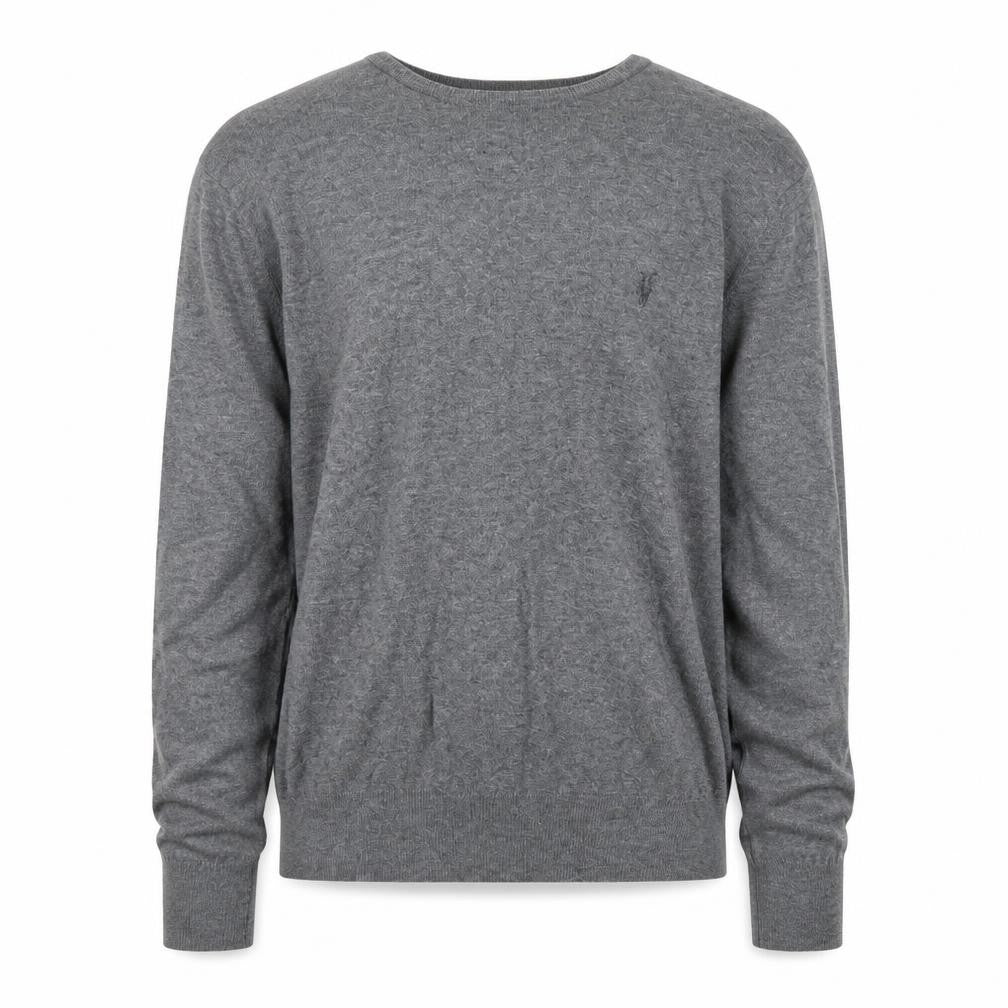 AllSaints Men's Grey Cotton Crew Neck Jumper Size M Slim Fit