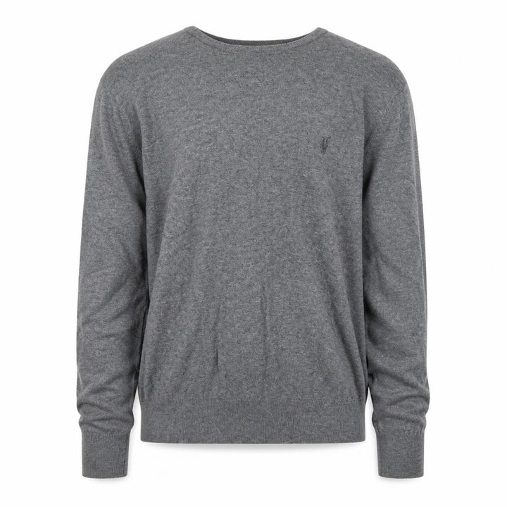 AllSaints Men's Grey Cotton Crew Neck Jumper Size M Slim Fit