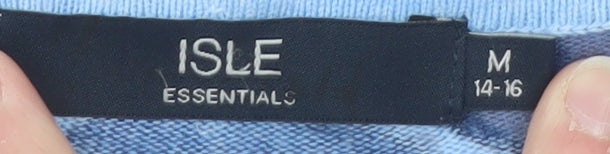 Isle Essentials Women’s Blue Floral Pullover Jumper Size 14-16 Acrylic Knit