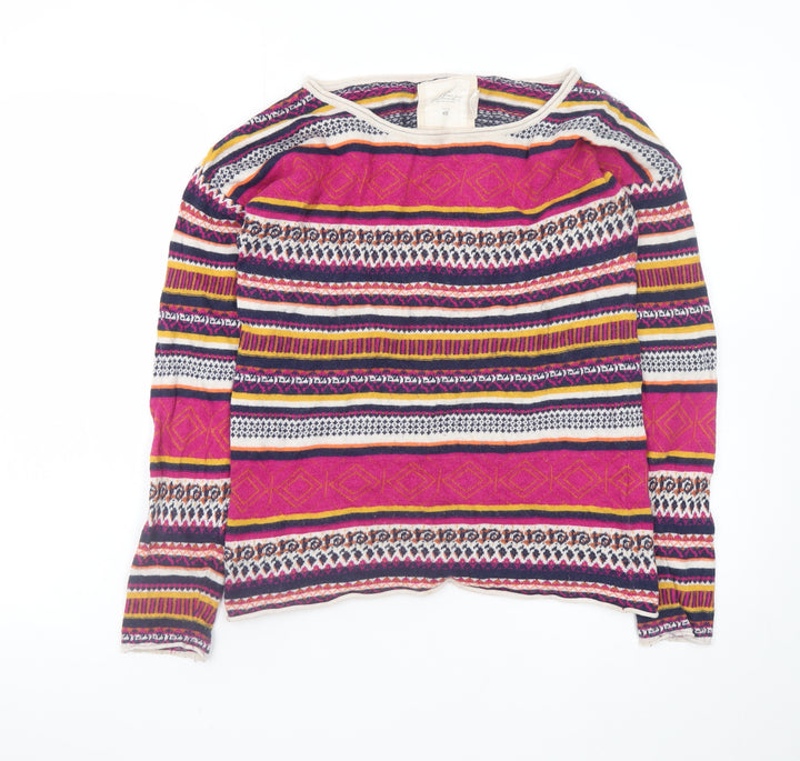 H&M L.O.G.G. Women’s Multicoloured Bohemian Striped Jumper Size S