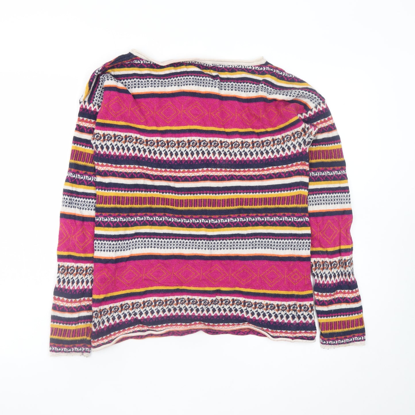 H&M L.O.G.G. Women’s Multicoloured Bohemian Striped Jumper Size S