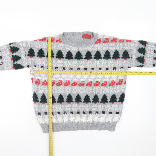 Next Womens Grey Christmas Fair Isle Jumper Size 10