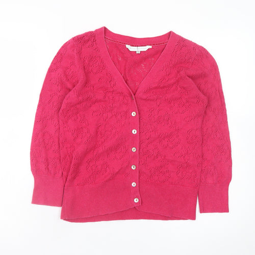 Rocha John Rocha Women's Pink Floral Knit Cardigan Size 10