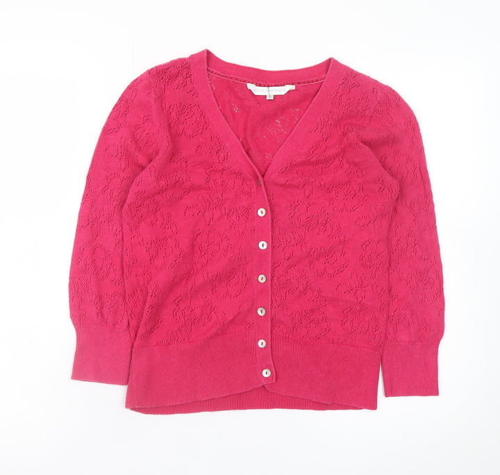 Rocha John Rocha Women's Pink Floral Knit Cardigan Size 10