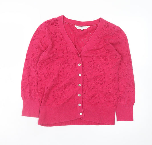 Rocha John Rocha Women's Pink Floral Knit Cardigan Size 10
