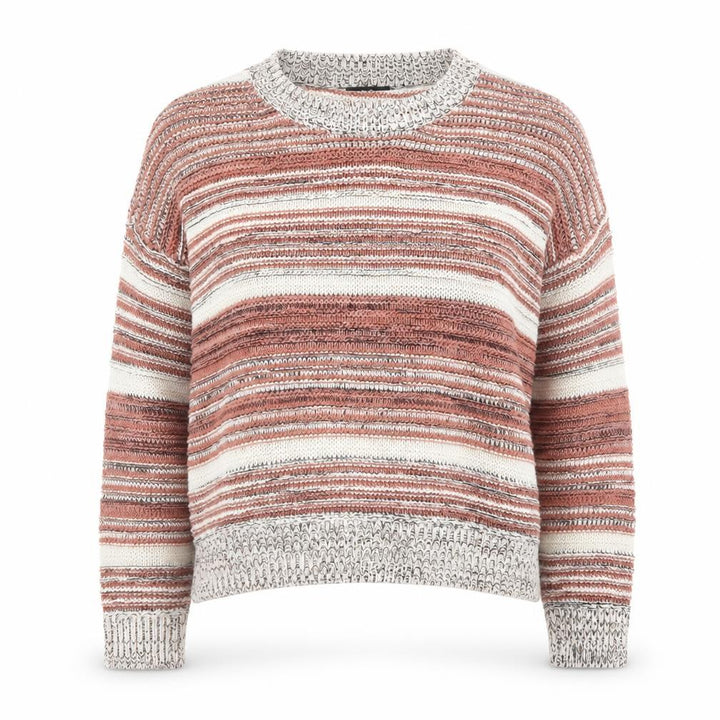M&Co Women’s Pink Striped Knit Jumper Size 14 Crew Neck