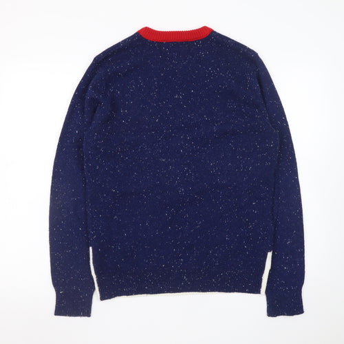 Next Men's Blue Snowman Christmas Jumper Medium Acrylic Knit