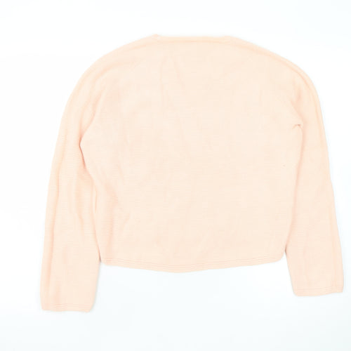 Uniqlo Women Beige V-Neck Cotton Knit Pullover Jumper XS