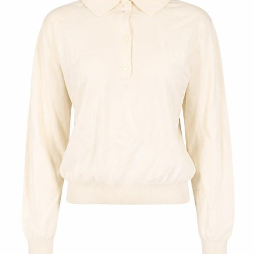 Uniqlo Women Beige Wool Collared Henley Jumper XS