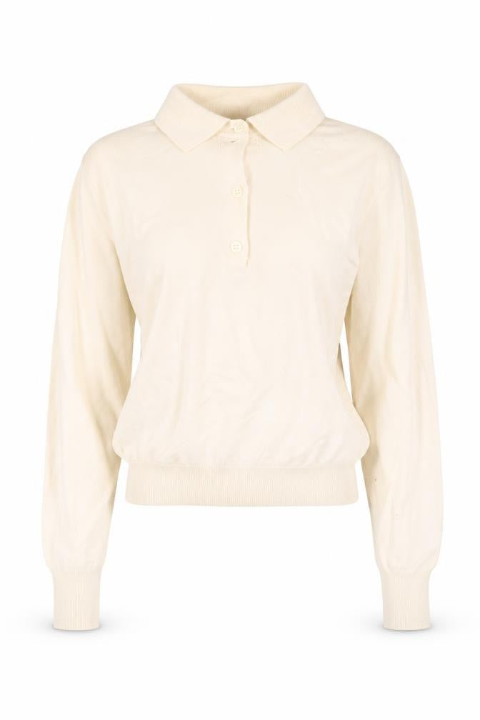Uniqlo Women Beige Wool Collared Henley Jumper XS