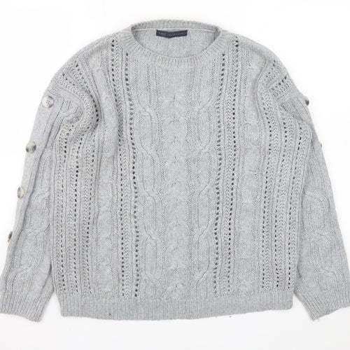 Marks and Spencer Women’s Grey Cable-Knit Pullover Jumper Size 12