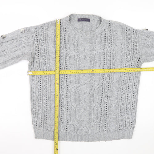 Marks and Spencer Women’s Grey Cable-Knit Pullover Jumper Size 12