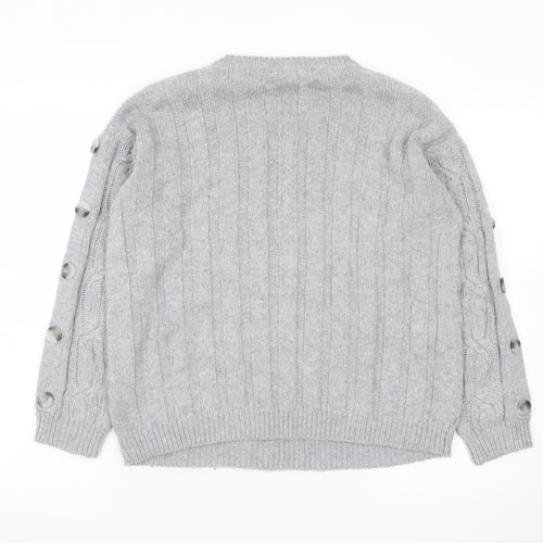 Marks and Spencer Women’s Grey Cable-Knit Pullover Jumper Size 12