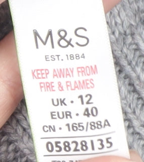 Marks and Spencer Women’s Grey Cable-Knit Pullover Jumper Size 12