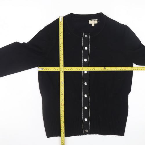 Karen Millen Women's Black Size 8 Slim Knit Cardigan