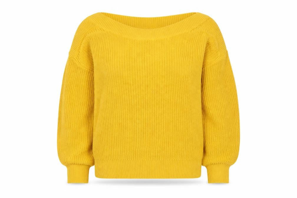 Front view of Next Women’s Yellow Cotton Chunky Knit Jumper, size S