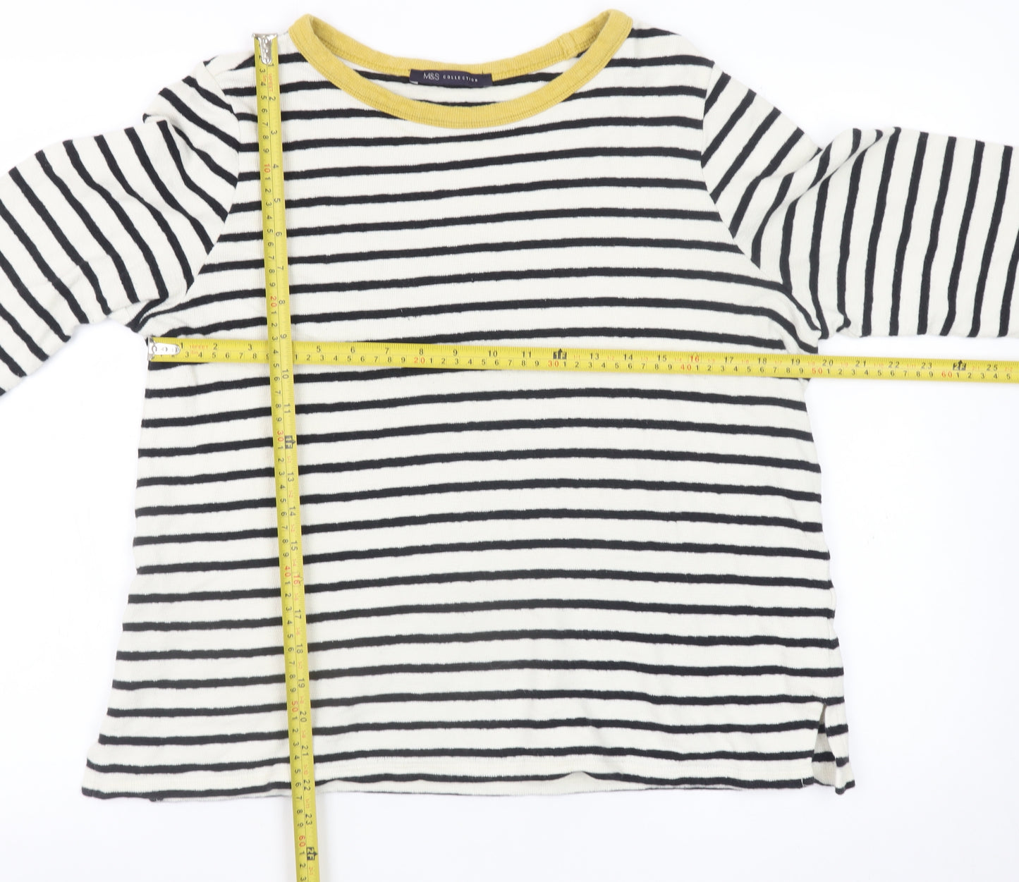 Marks and Spencer Women’s Multicoloured Stripe Cotton Jumper Size 14