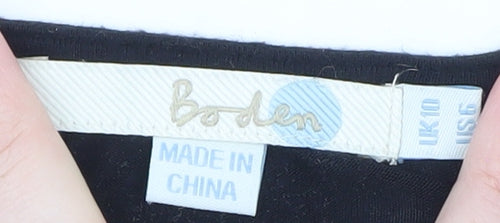 Boden Women Black Size 10 Bodycon Stretch Viscose Knee Dress