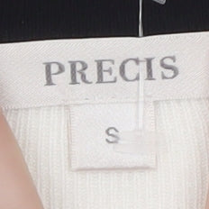 Precis Women White Black Trim Cardigan Small Viscose Blend