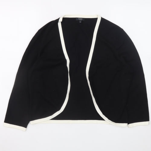 Hobbs Women Black White Trim Open Cardigan Size 16