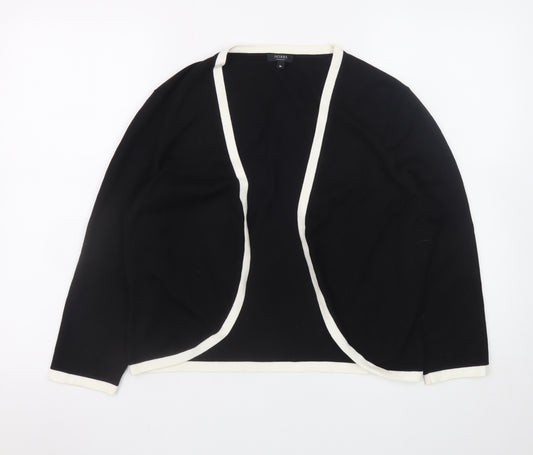 Hobbs Women Black White Trim Open Cardigan Size 16