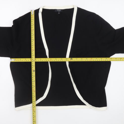 Hobbs Women Black White Trim Open Cardigan Size 16