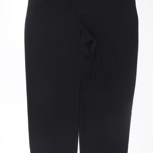 Godske Classic Women Black Size 18 Elastic Waist Straight Trousers
