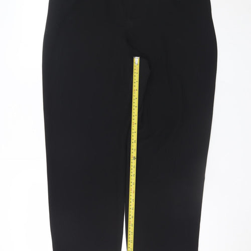 Godske Classic Women Black Size 18 Elastic Waist Straight Trousers