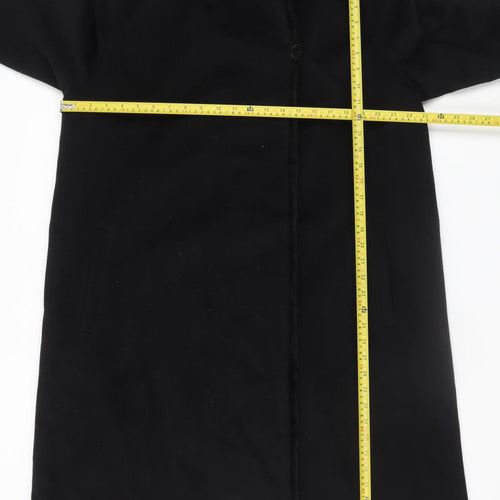 Marks and Spencer Women's Black Wool Angora Long Overcoat UK 16