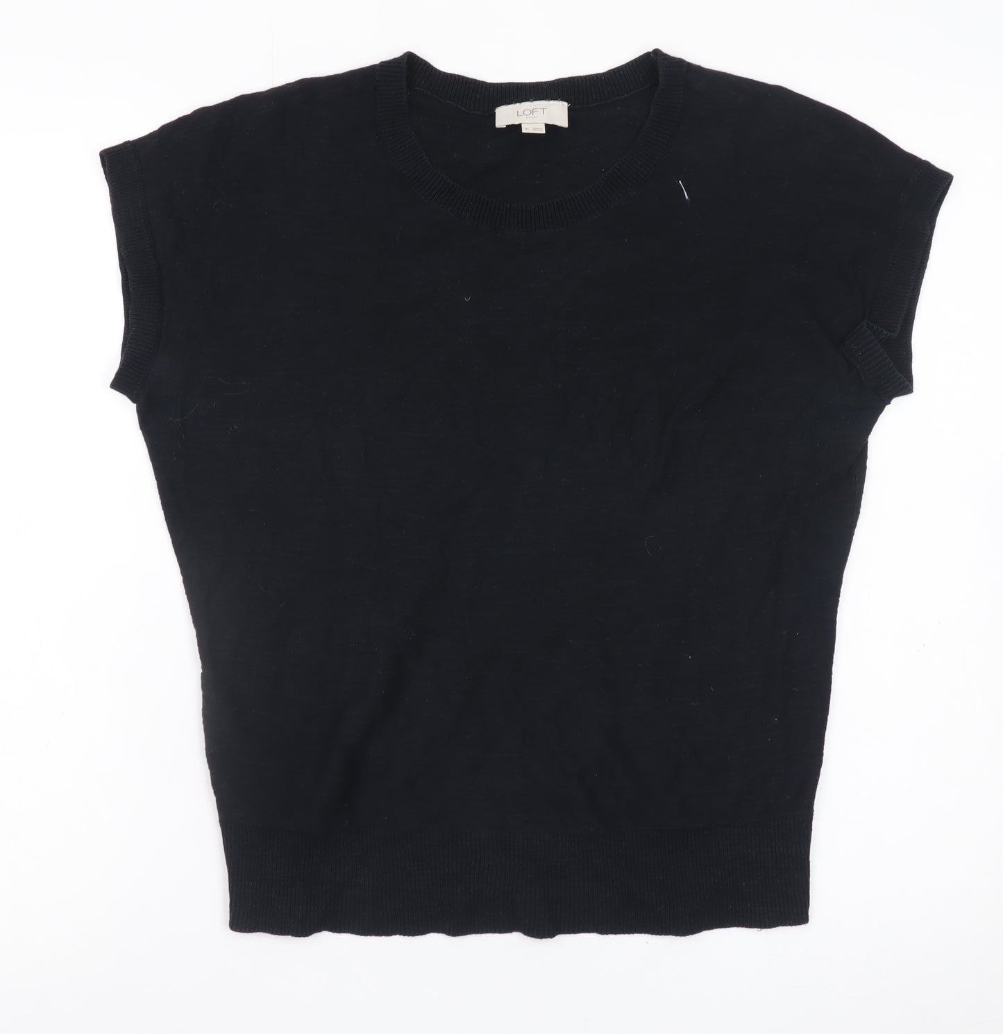LOFT Women’s Black XS Basic Cotton Short Sleeve Top