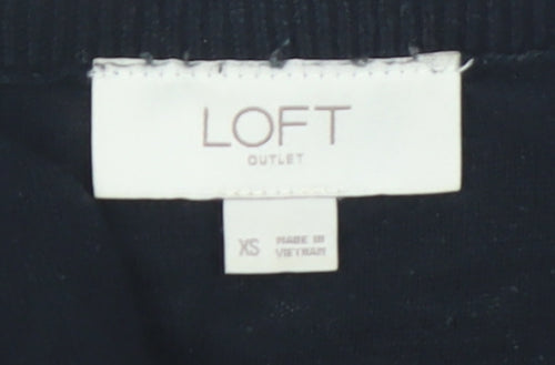 LOFT Women’s Black XS Basic Cotton Short Sleeve Top